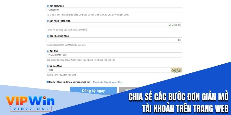 Chia sẻ các bước đơn giản mở tài khoản trên trang web