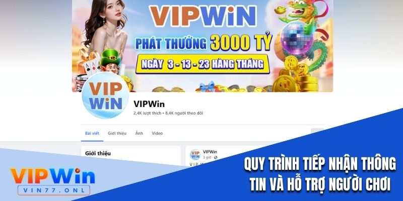 Quy trình tiếp nhận thông tin và hỗ trợ người chơi